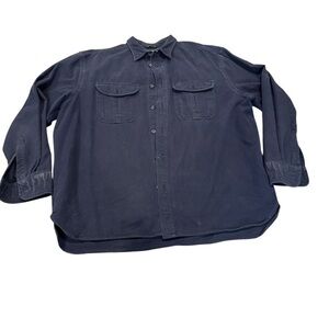 Cabela's Dark Blue Button Down Shirt 100% Cotton